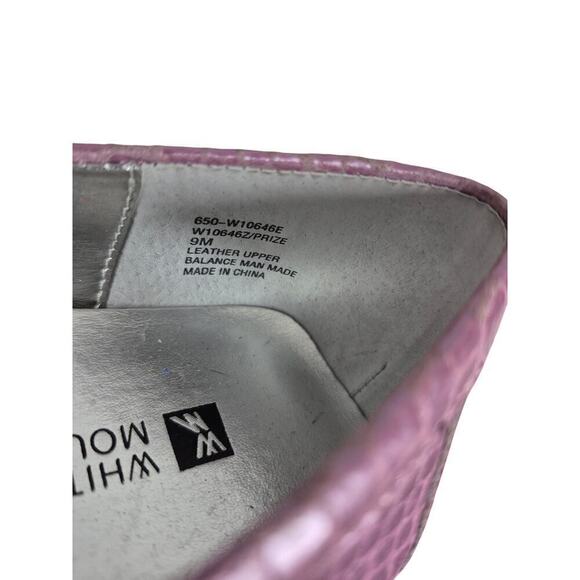 White Mountain Lavender Pink Metallic Embossed Croc Driving Loafers Sz 9 NWOT - Picture 7 of 8